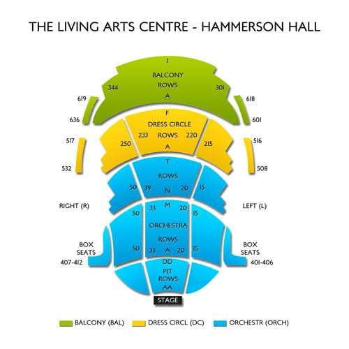 નકશો રહેતા આર્ટસ સેન્ટર Hammerson હોલ