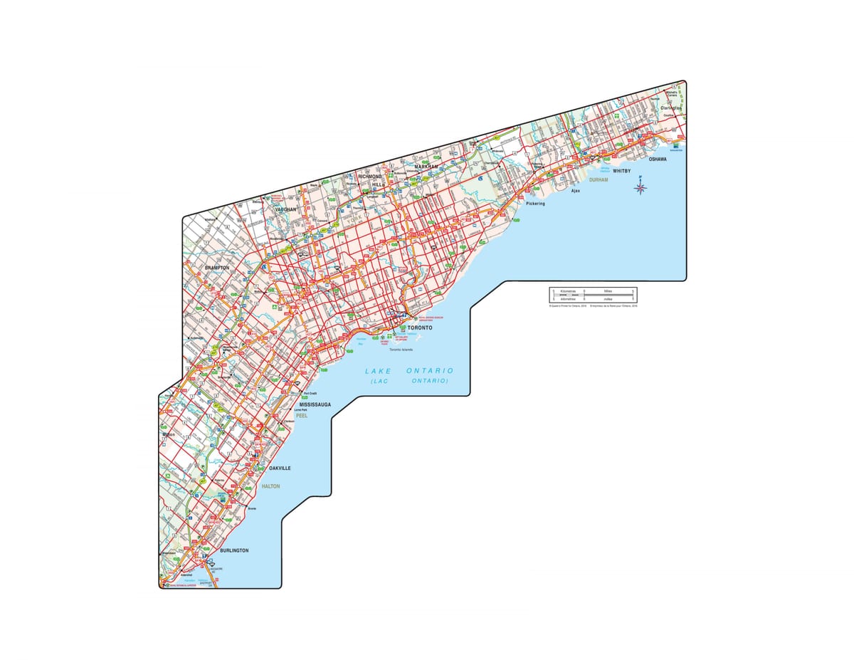 નકશો સત્તાવાર રોડ Ontario