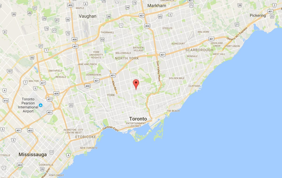 નકશો Davisville ગામ જિલ્લા ટોરોન્ટો