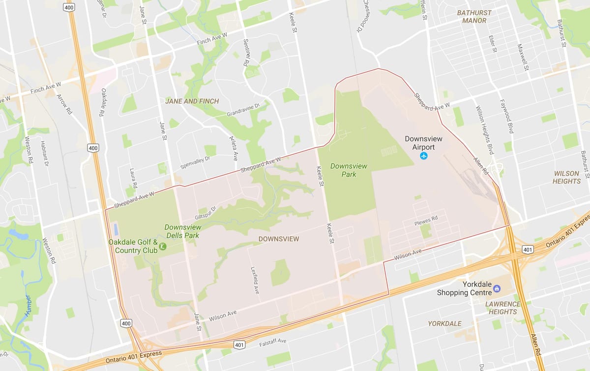 નકશો Downsview પડોશી ટોરોન્ટો
