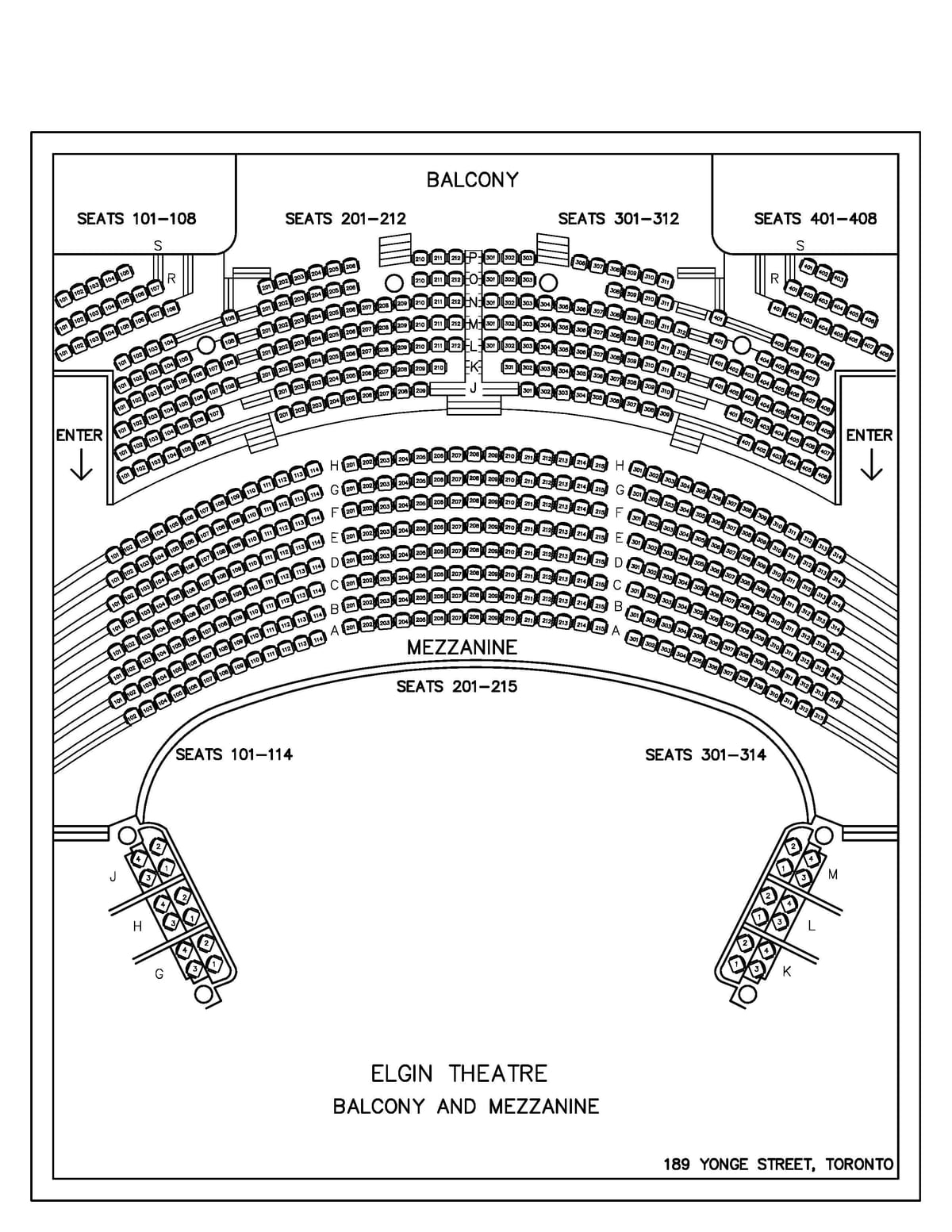 નકશો Elgin અને શિયાળામાં બગીચામાં થિયેટર