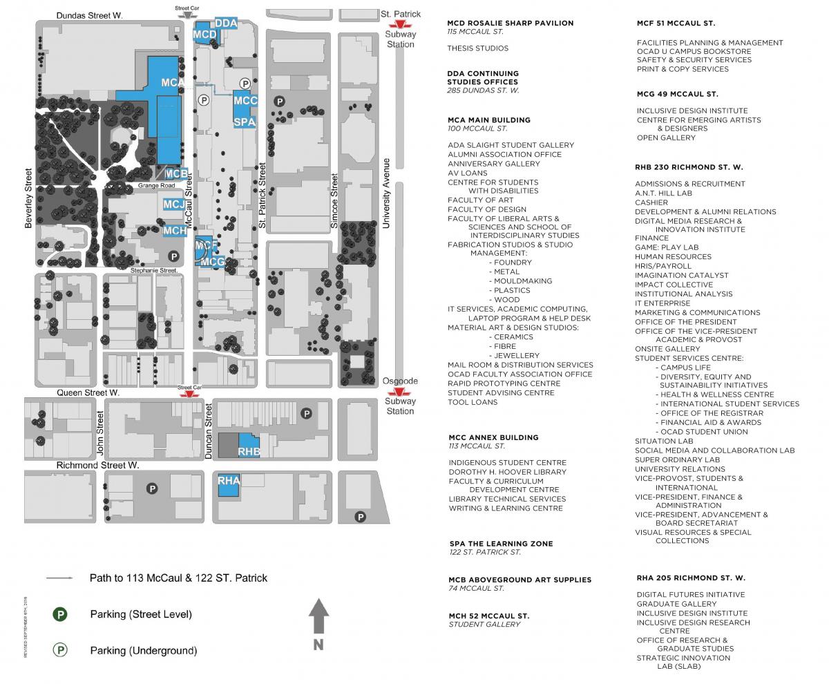 નકશો OCAD યુનિવર્સિટી ટોરોન્ટો