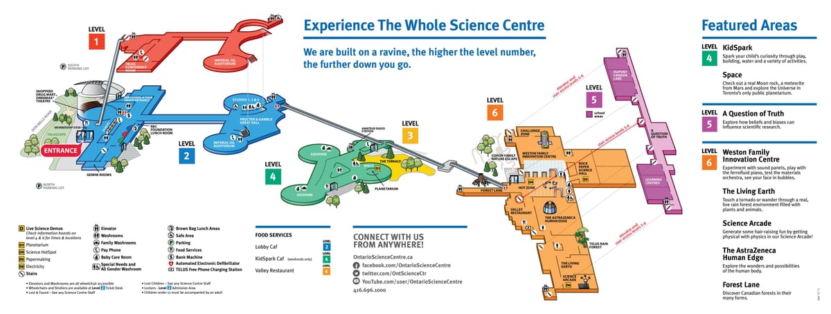 નકશો Ontario વિજ્ઞાન કેન્દ્ર
