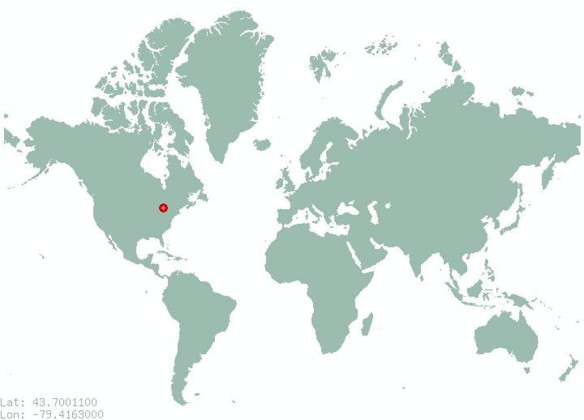 નકશો ટોરોન્ટો પર વિશ્વ