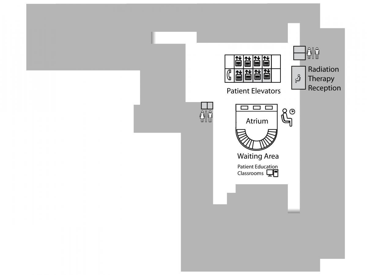 નકશો રાજકુમારી માર્ગારેટ કેન્સર સેન્ટર ટોરોન્ટો 1 લી માળ નીચે (બી 1)