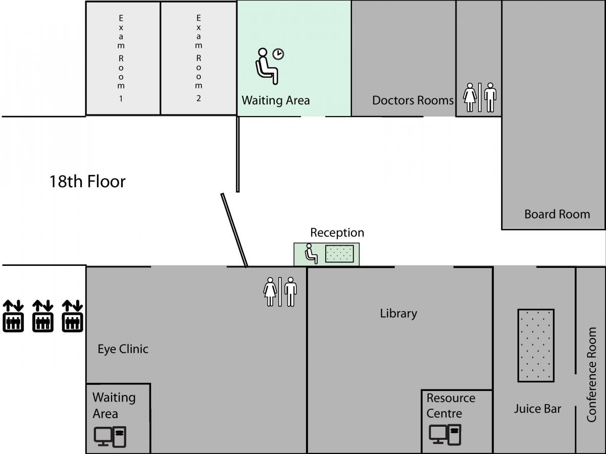 નકશો રાજકુમારી માર્ગારેટ કેન્સર સેન્ટર ટોરોન્ટો 8 માળ