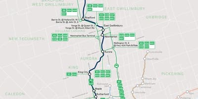 નકશો વાક્ય બેરી Go Transit