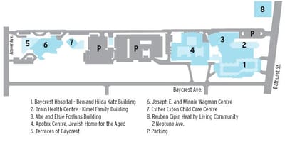 નકશો Baycrest આરોગ્ય વિજ્ઞાન