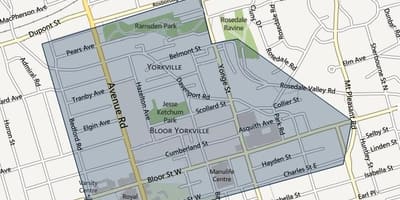 નકશો Bloor Yorkville