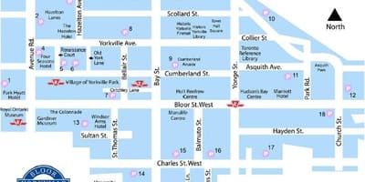 નકશો Bloor Yorkville સબવે