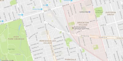 નકશો Brockton ગામ પડોશી ટોરોન્ટો