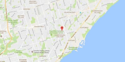 નકશો Danforth રોડ ટોરોન્ટો