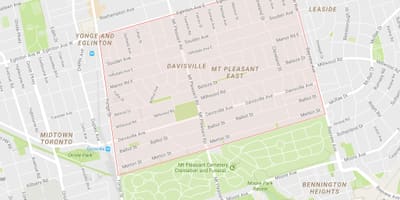 નકશો Davisville ગામ પડોશી ટોરોન્ટો