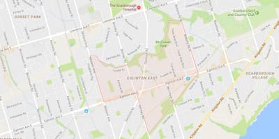 નકશો Eglinton પૂર્વ પડોશી ટોરોન્ટો