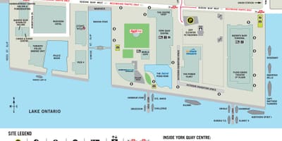નકશો Harbourfront કેન્દ્ર ટોરોન્ટો