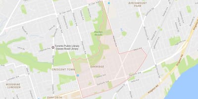 નકશો Oakridge પડોશી ટોરોન્ટો