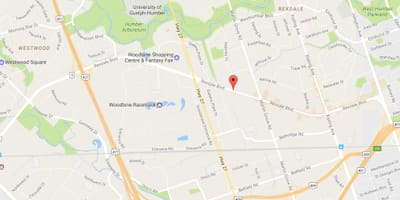 નકશો Rexdale બુલવર્ડ ટોરોન્ટો