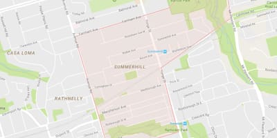 નકશો Summerhill પડોશી ટોરોન્ટો