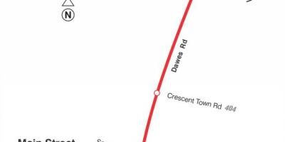 નકશો TTC 23 Dawes બસ રૂટ ટોરોન્ટો