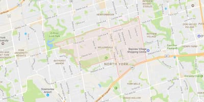 નકશો Willowdale પડોશી ટોરોન્ટો